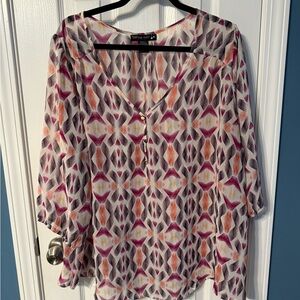 Living Doll Women's Geometric Patterned Blouse